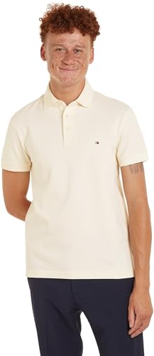 Tommy Hilfiger Herren Poloshirt Kurzarm 1985 Slim Polo Slim Fit, Beige (Calico), XS von Tommy Hilfiger