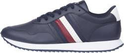 Tommy Hilfiger Herren Runner EVO LTH Mix ESS Sneaker, blu, 43 EU von Tommy Hilfiger