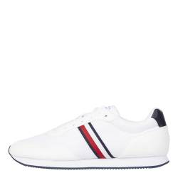 Tommy Hilfiger Herren Runner Sneaker Sportschuhe, Weiß (White), 44 von Tommy Hilfiger