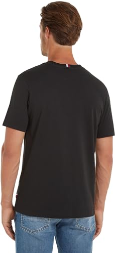 Tommy Hilfiger Herren T-Shirt Kurzarm Rundhalsausschnitt, Schwarz (Black), S von Tommy Hilfiger