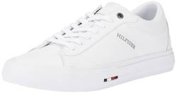 Tommy Hilfiger Herren Sneaker Low aus Leder, Weiß (White), 46 von Tommy Hilfiger