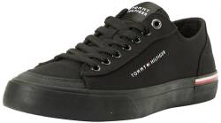 Tommy Hilfiger Herren Vulcanized Sneaker Canvas Schuhe, Schwarz (Black), 46 von Tommy Hilfiger