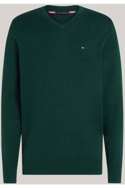 Tommy Hilfiger Regular Fit Pullover grün, Einfarbig von Tommy Hilfiger