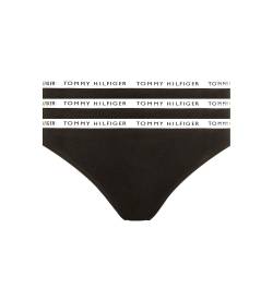 Tommy Hilfiger für Damen. UW0UW02828 Pack 3 schwarze Logo-Höschen (XL), Heimtextilien, Bio-Baumwolle, Nachhaltig von Tommy Hilfiger