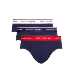 Tommy Hilfiger für Herren. 1U87903766 Packung mit 3 Marine-Slips (S), Lässig, Baumwolle von Tommy Hilfiger