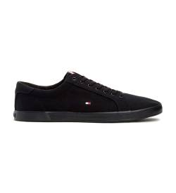 Tommy Hilfiger für Herren. FM0FM00596 Schuhe Arlow 1D schwarz (48), Stoff, Wohnung, Schnürsenkel, Lässig von Tommy Hilfiger