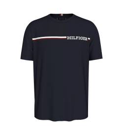 Tommy Hilfiger für Herren. MW0MW36739 T-Shirt Chest navy (L), Lässig, Baumwolle, Kurzarm, Marine von Tommy Hilfiger