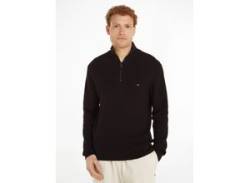 Troyer TOMMY HILFIGER "STRUCTURE ZIP MOCK" Gr. XXXL, schwarz (black) Herren Pullover von Tommy Hilfiger