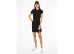 Jerseykleid TOMMY JEANS CURVE "TJW SCRIPT SS BODYCON DRESS EXT" Gr. XXL, N-Gr, schwarz (black) Damen Kleider Große Größen von Tommy Jeans