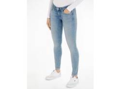 Skinny-fit-Jeans TOMMY JEANS "Tommy Jeans Damenjeans Low Waist Skinny" Gr. 34, Länge 32, blau (denim light2) Damen Jeans Röhrenjeans mit Waschung, Logo-Badge von Tommy Jeans