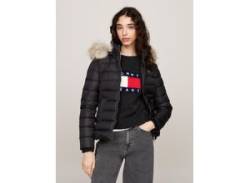 Steppjacke TOMMY JEANS "TJW BASIC HOODED DOWN JACKET EXT" Gr. S (36), schwarz (black) Damen Jacken mit Logostickerei von Tommy Jeans