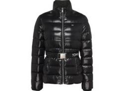 Steppjacke TOMMY JEANS "TJW BRANDED BELT DOWN JACKET" Gr. M (38), schwarz (black) Damen Jacken in glänzender Optik von Tommy Jeans