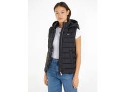 Steppweste TOMMY JEANS "TJW BASIC HOODED VEST" Gr. L (40), schwarz (black) Damen Westen mit Kapuze von Tommy Jeans