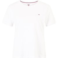 TOMMY Jeans T-Shirt, Rundhalsausschnitt, Logo-Detail, Regular-Fit, für Damen, weiß, XS von Tommy Jeans