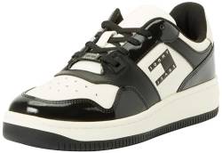 Tommy Jeans Damen TJW Retro Basket PATENT LTR EN0EN02499 Cupsole Sneaker, Schwarz, 41 EU von Tommy Jeans