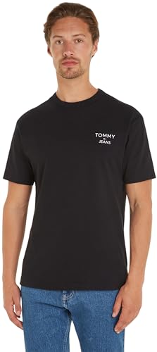 Tommy Jeans Herren T-Shirt Kurzarm Rundhalsausschnitt, Schwarz (Black), M von Tommy Jeans