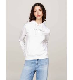 Tommy Jeans für Damen. DW0DW17324 Linear Sweatshirt weiß (M), Lässig, Baumwolle von Tommy Jeans