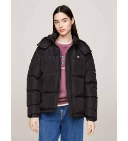 Tommy Jeans für Damen. DW0DW18610 Alaska Puffermantel schwarz (S), Lässig, Recyceltes Polyester, Nachhaltig von Tommy Jeans