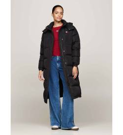 Tommy Jeans für Damen. DW0DW18860 Alaska Puffermantel schwarz (L), Lässig, Recyceltes Polyester, Nachhaltig von Tommy Jeans