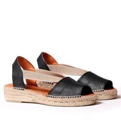 Toni Pons Damen Espadrille aus Leder - ETNA - Schwarz, 44 EU von Toni Pons