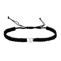 Damen-Handketten Edelstahl Personalisiertes Armband mit 26 Initialen, Kupfer, Herz, Buchstabe, gewebtes Armband, zierliches Herz-Charm-Armband, gewebtes Armband für Männer, Modernes (B, One Size) von Tonsee Accessoire