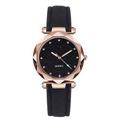 Tonsee Accessoire Damen Retro Armbanduhr Uhrenwaage mit Roman Point Women 's Straw Doppelsong Little Watch Stars Gürtel Armbanduhr Riesig (Black, One Size) von Tonsee Accessoire