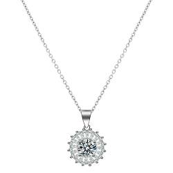 Tonsee Accessoire Moissanite Sun Flower Halskette Anhänger Hochzeit Halskette Schlüsselbein Kette Damen Halskette Halskette Hand Der (A #2, One Size) von Tonsee Accessoire