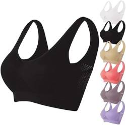 Topbashgo Breathable Cool Liftup Air Bra, 2024 Neuer Großer Air-BH, Atmungsaktiver und Bequemer Mesh-Sport-BH für Damen (Schwarz, S) von Topbashgo