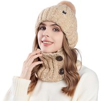 Torcarvh Mütze & Schal Wintermütze mit Schal Warme Strickmütze Beanie Winter Schal und Mütze (2-tlg) von Torcarvh