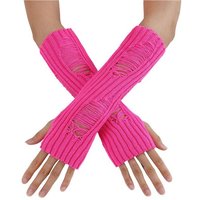 Torcarvh Strickhandschuhe Damen Armstulpen Wärmeschutz, Fingerlos,Gestrickt Hohles Handschuhe von Torcarvh