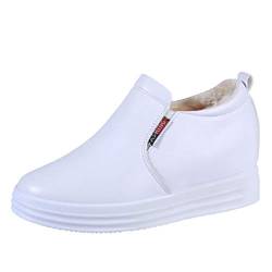 Hohe Leder Slip on Turnschuhe Damen versteckte Ferse lässig stilvolle Sport Wanderschuhe Frühling Herbst bequeme Turnschuhe Plateau von Toride