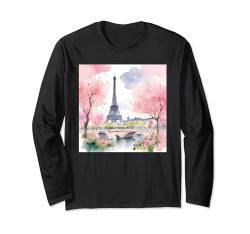 Eiffel Tower Paris Girls Travel Holiday Frankreich Souvenir Langarmshirt von Tour Eiffel Paris France Vacances souvenir Tees