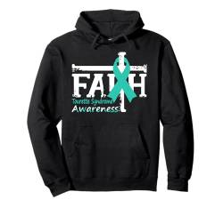 Bewusstsein für das Tourette-Syndrom, Christian Cross Faith, Blaugrün Pullover Hoodie von Tourette Syndrome Awareness Products (Lwaka)