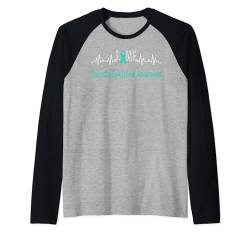 Tourette-Syndrom Bewusstsein Liebe Herzschlag Unterstützung Blaugrün Raglan von Tourette Syndrome Awareness Products (Lwaka)