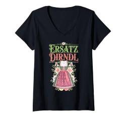 Damen Ersatz Dirndl Oktoberfest Outfit - Ersatztracht Trachten T-Shirt mit V-Ausschnitt von Trachten Damen Dirndl Alternative Oktoberfest