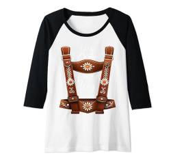 Damen Mädchen Tracht Lederhose Damen Dirndel Kirmes Kostüm Wasen Raglan von Trachtenshirt Dirndl Ersatz Shirt Bayrische Tracht