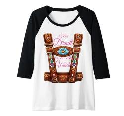 Damen Mädchen Tracht Lederhose Damen Dirndel Kirmes Kostüm Wasen Raglan von Trachtenshirt Dirndl Ersatz Shirt Bayrische Tracht