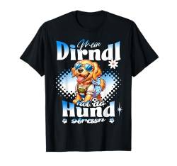 Tracht Damen Outfit Dirndl Ersatz Mein Dirndl hot da Hund T-Shirt von Trachtenshirt Ersatz Dirndl - Herren & Damen Kind