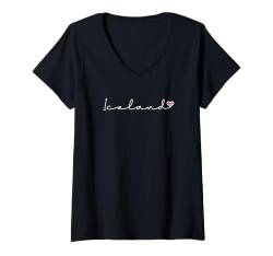 Damen Vintage Island Vacation | Island Lover T-Shirt mit V-Ausschnitt von Travel Souvenir