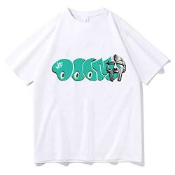 T-Shirt Mf Doom Buchstabe T-Shirt Karikatur Anime Lässig Kurze Ärmel Männer Frauen Kleidung O-Ausschnitt Baumwolle Tshirt Oberteile Mode Grafik Klamotten Hip Hop Kurze Ärmel-Black||XXS von Trconk