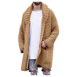 Treadyouth Winter Jacke für Herren Herren Herbst- und Winter-Fashion-Jacke Feste Farb-warme Jacke Langarm-Woolen-Jacke (Khaki, M) von Treadyouth