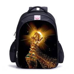 Treer 3D-Fußball-Druck Rucksack Kinder, Schulrucksack für Kinder Wasserdicht Kinderrucksack Mädchen Jungen Schulranzen 1-9 Klasse, Schulranzen für Schule Reisen (Fußball 13,29x14x39cm) von Treer