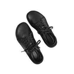 Treer Breite Barfußschuhe Herren, Barfussschuhe rutschfest Atmungsaktive Barfußschuhe Flache, Herren Künstliches PU Barfussschuhe Herbst Minimalistische Trekkingschuhe Wanderschuhe von Treer