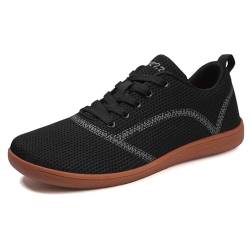 Treer Breite Barfußschuhe Herren Damen, Barfussschuhe rutschfest Einfarbig Mesh Barfußschuhe Flache Barfussschuhe Sommer Minimalistische Trekkingschuhe Wanderschuhe von Treer