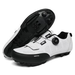 Treer Fahrradschuhe Herren Damen Mountain Bikes Schuhe, Leichte Atmungsaktiv Rennradschuhe mit Cleats SPD Schuhe Rennrad Schuh Kompatibel Outdoor Radschuhe Fahrrad Indoor Spin 36EU-47EU von Treer