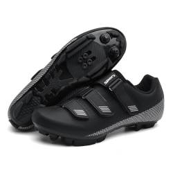 Treer Fahrradschuhe Herren Damen Mountain Bikes Schuhe, Leichte Atmungsaktiv Rennradschuhe mit Cleats SPD Schuhe Rennrad Schuh Kompatibel Outdoor Radschuhe Fahrrad Indoor Spin Herbst Neu 36EU-47EU von Treer