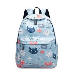 Treer Groß Rucksack Kinder, 3D-Cartoon-Druck Schulrucksack für Kinder 18.6L Kinderrucksack Mädchen Jungen Kindergartenrucksack Schulranzen für 1-6 Klasse (40x31x15cm,Katze C) von Treer