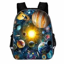 Treer Rucksack Kinder, Schulrucksack für Kinder, 3D Kosmos Druck Kinderrucksack Mädchen Jungen Kindergartenrucksack Schulranzen 1-9 Klasse, Schulranzen für Schule Gehen, Reisen (11",Stil D) von Treer