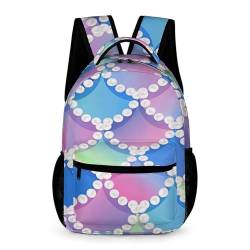 Treer Wasserdicht Rucksack Kinder, 3D-Flocke Schulrucksack für Kinder Groß Nylon Kinderrucksack Mädchen Jungen Kindergartenrucksack Schulranzen für 3-14 Jahre (43x32x15cm,Blau Rosa) von Treer