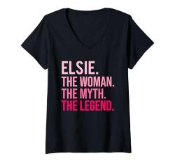 Damen Elsie Die Frau Der Mythos Die Legende Lustiger Valentinstag T-Shirt mit V-Ausschnitt von TrendWardrobe